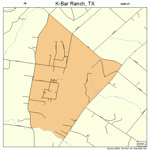 K-Bar Ranch, TX street map