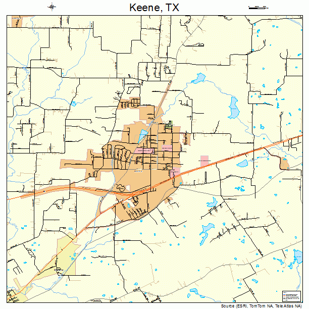 Keene, TX street map