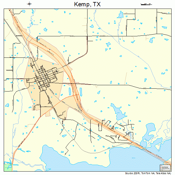 Kemp, TX street map