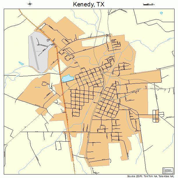 Kenedy, TX street map