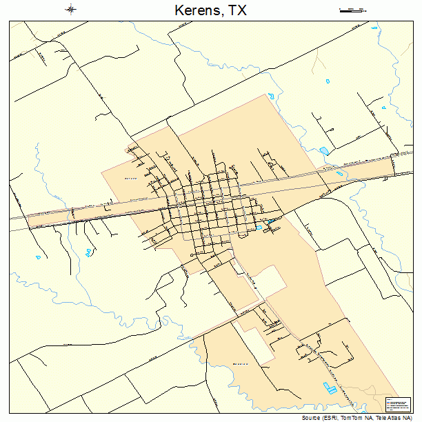 Kerens, TX street map