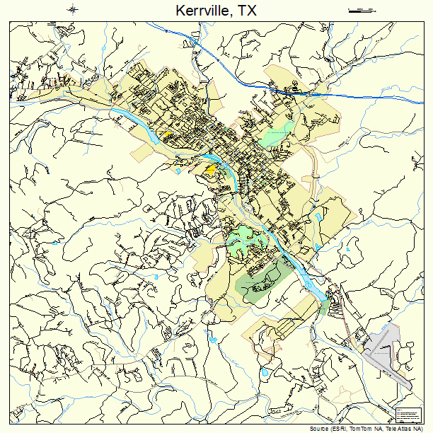 Kerrville, TX street map