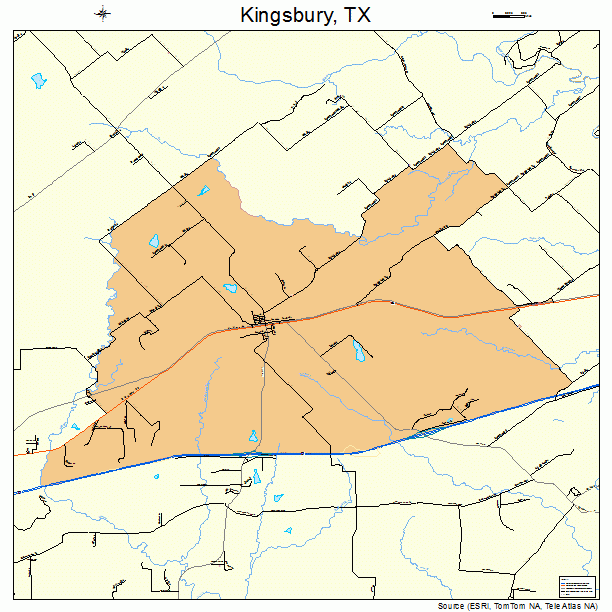 Kingsbury, TX street map