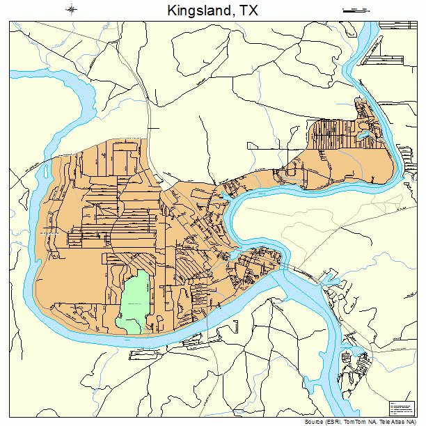 Kingsland, TX street map