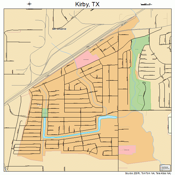 Kirby, TX street map