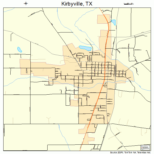 Kirbyville, TX street map