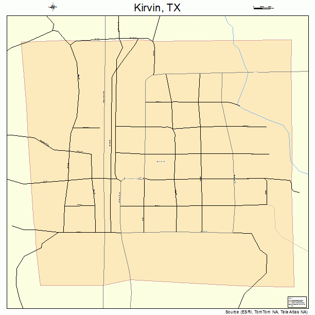 Kirvin, TX street map