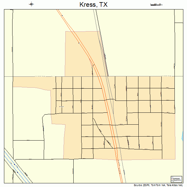 Kress, TX street map