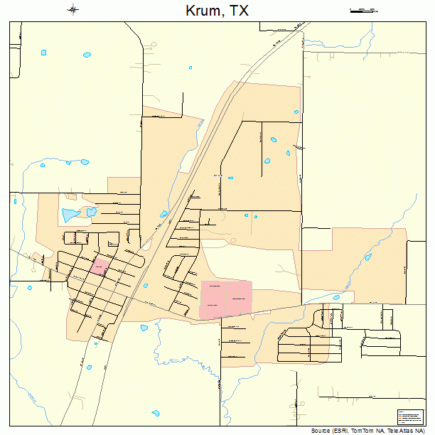 Krum, TX street map