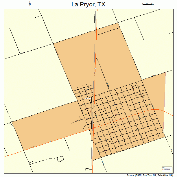 La Pryor, TX street map