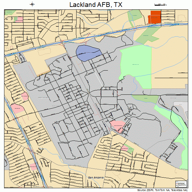 Lackland AFB, TX street map