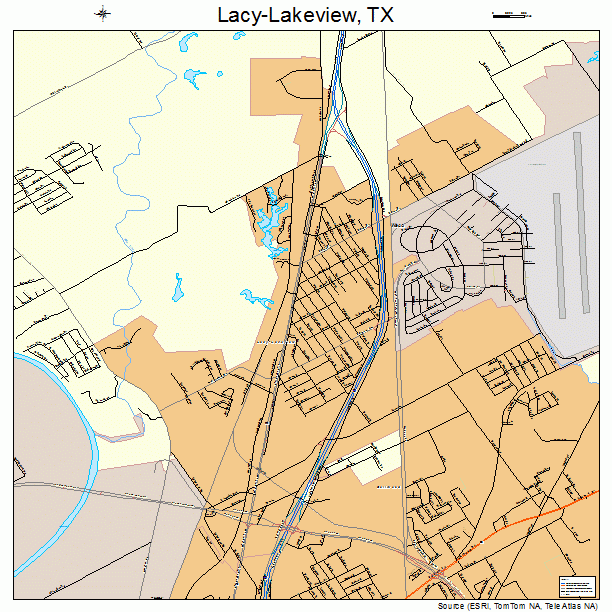 Lacy-Lakeview, TX street map