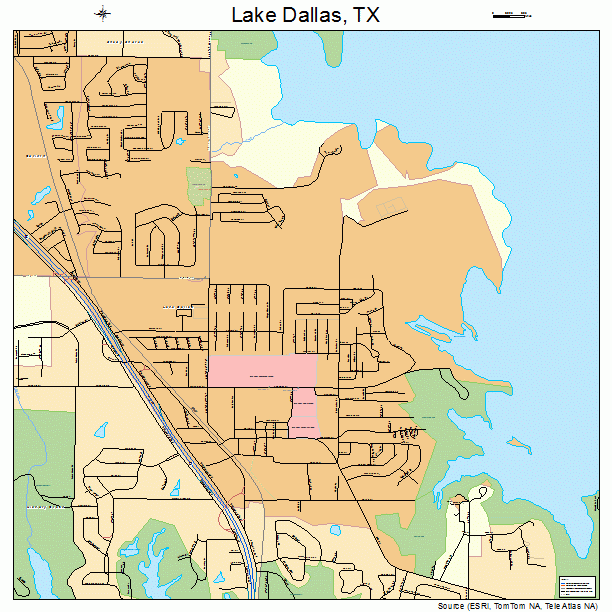 Lake Dallas, TX street map