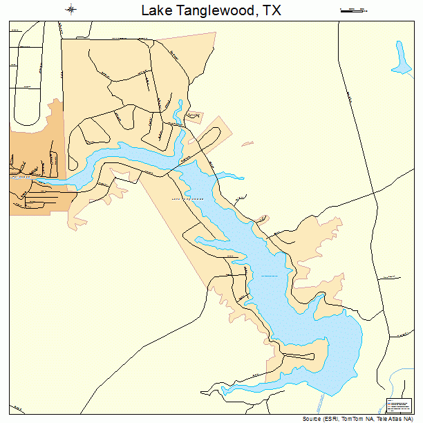 Lake Tanglewood, TX street map