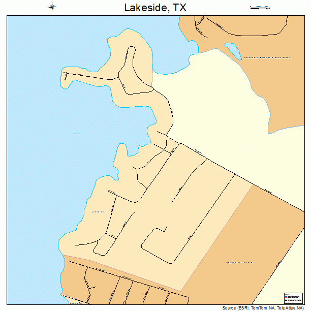 Lakeside, TX street map