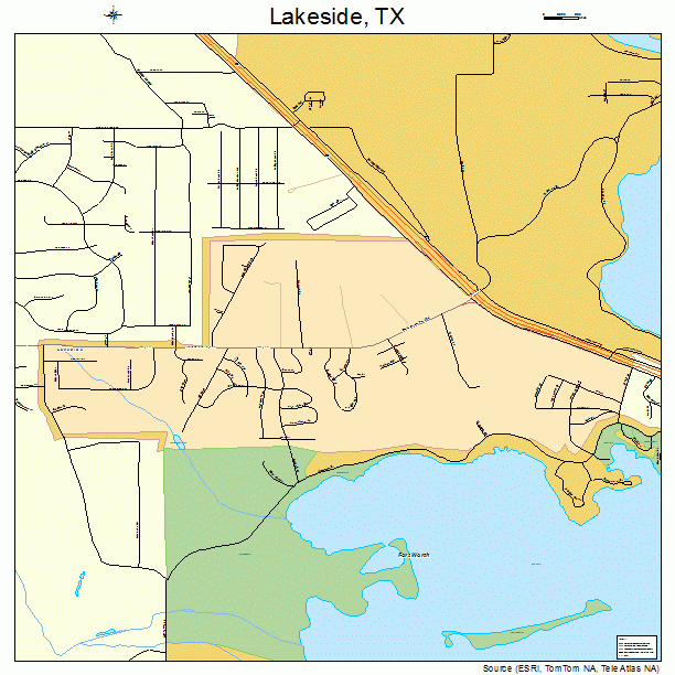 Lakeside, TX street map