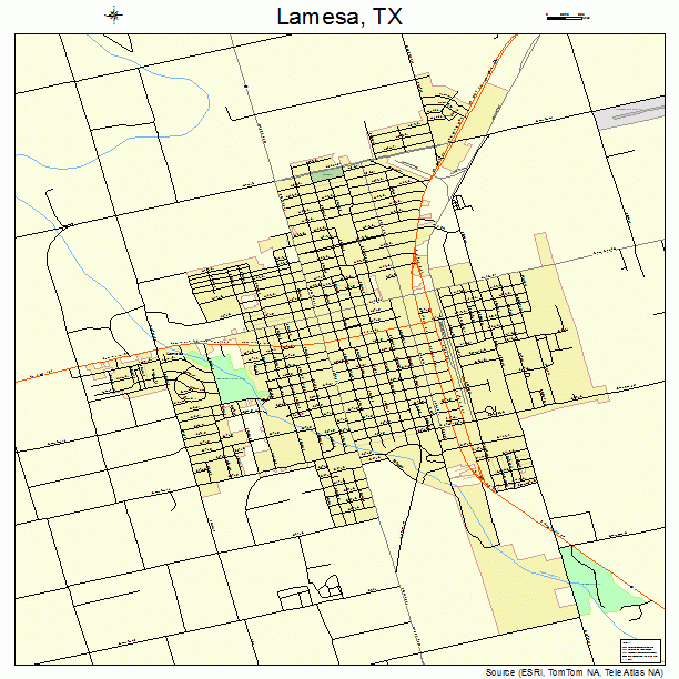 Lamesa, TX street map