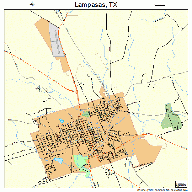 Lampasas, TX street map