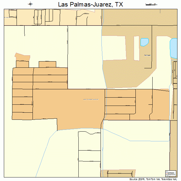 Las Palmas-Juarez, TX street map