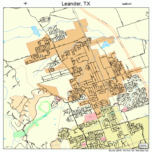 Leander, TX street map