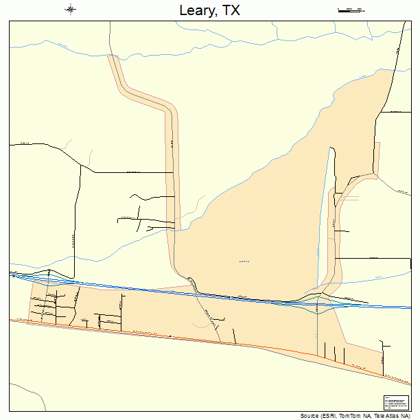 Leary, TX street map