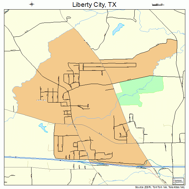 Liberty City, TX street map