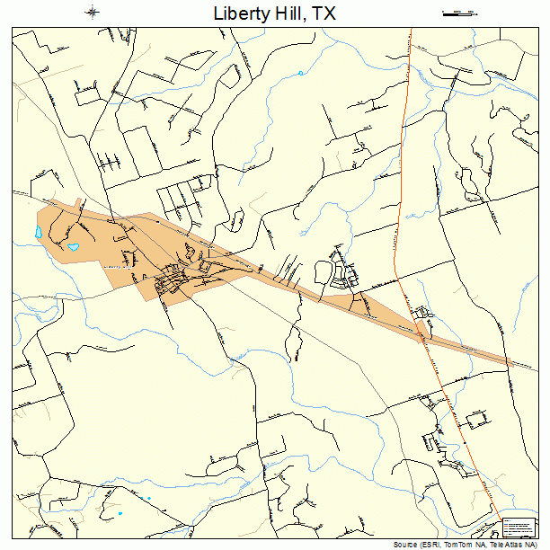Liberty Hill, TX street map