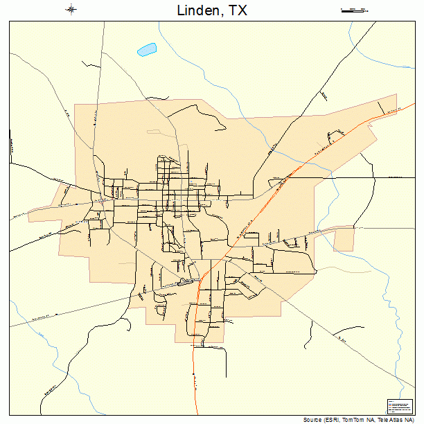 Linden, TX street map