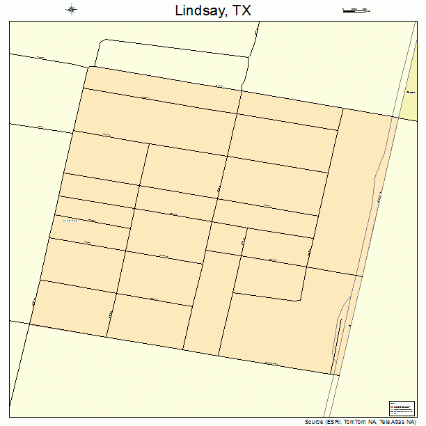 Lindsay, TX street map