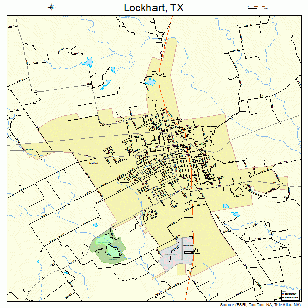 Lockhart, TX street map
