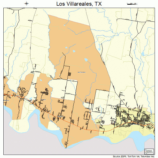 Los Villareales, TX street map