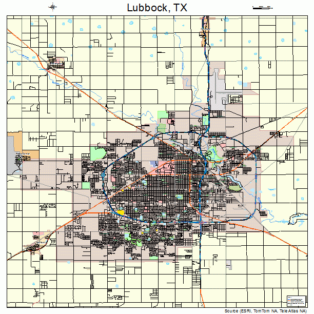 Lubbock, TX street map