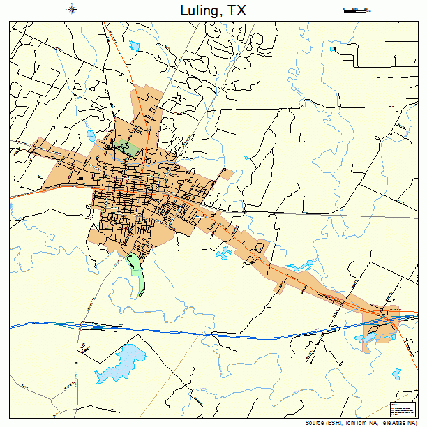 Luling, TX street map