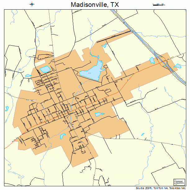 Madisonville, TX street map