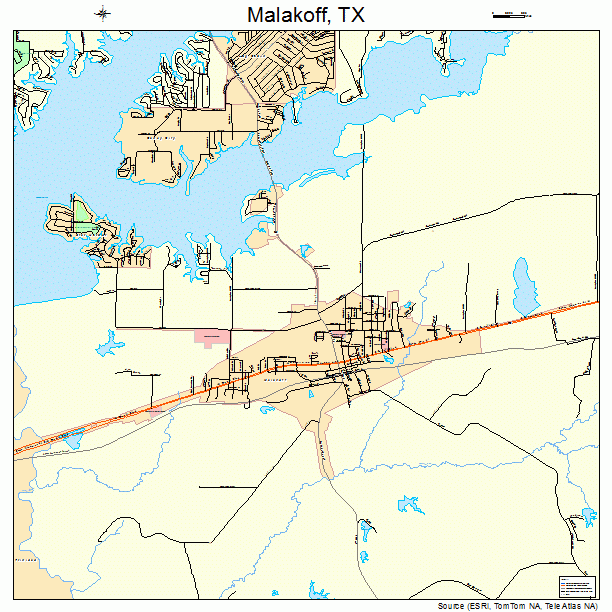 Malakoff, TX street map