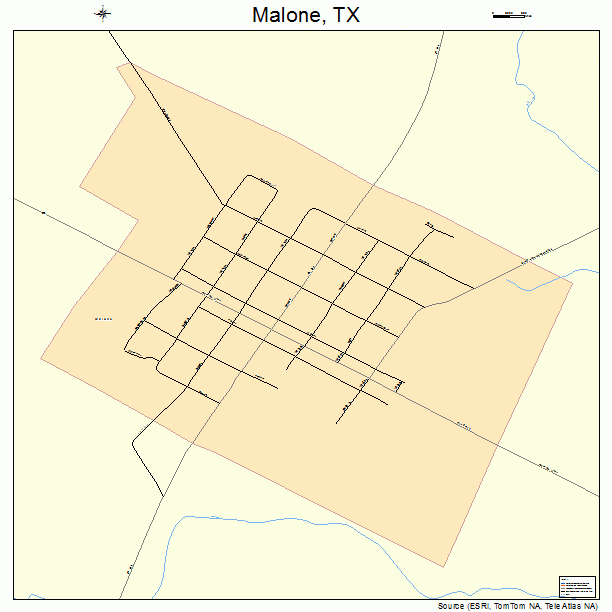 Malone, TX street map