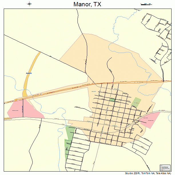 Manor, TX street map