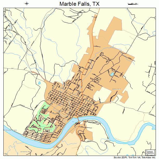 Marble Falls, TX street map