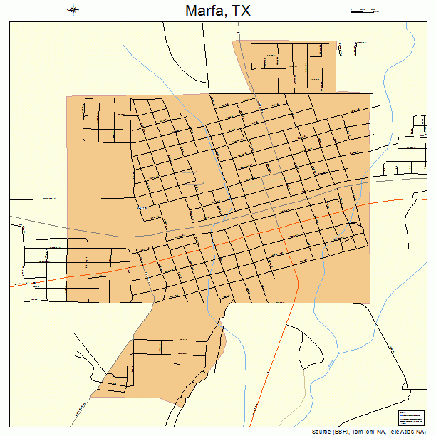 Marfa, TX street map