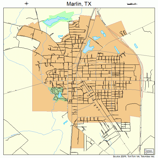 Marlin, TX street map