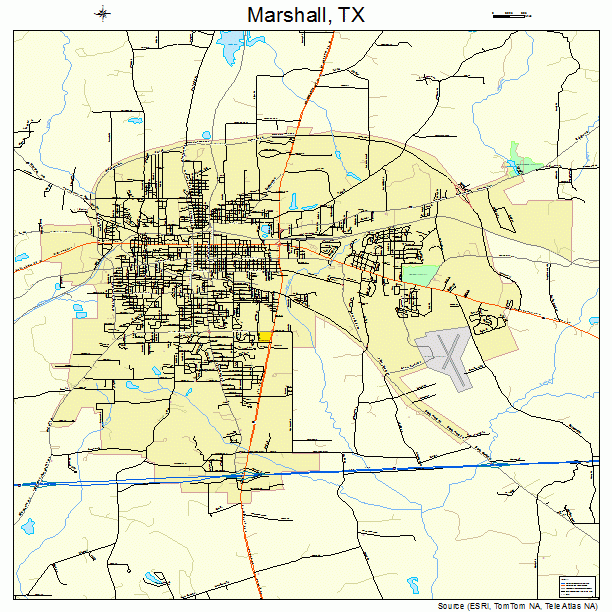 Marshall, TX street map
