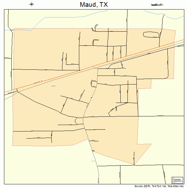 Maud, TX street map