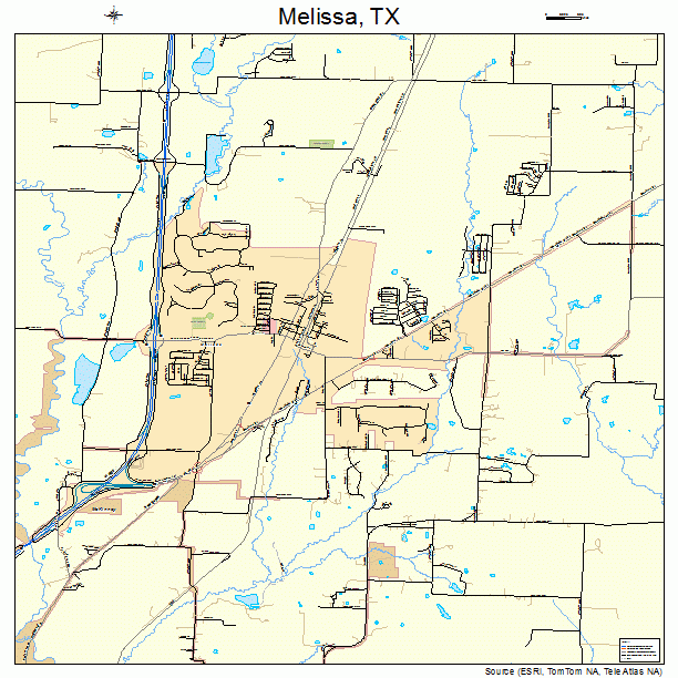 Melissa, TX street map