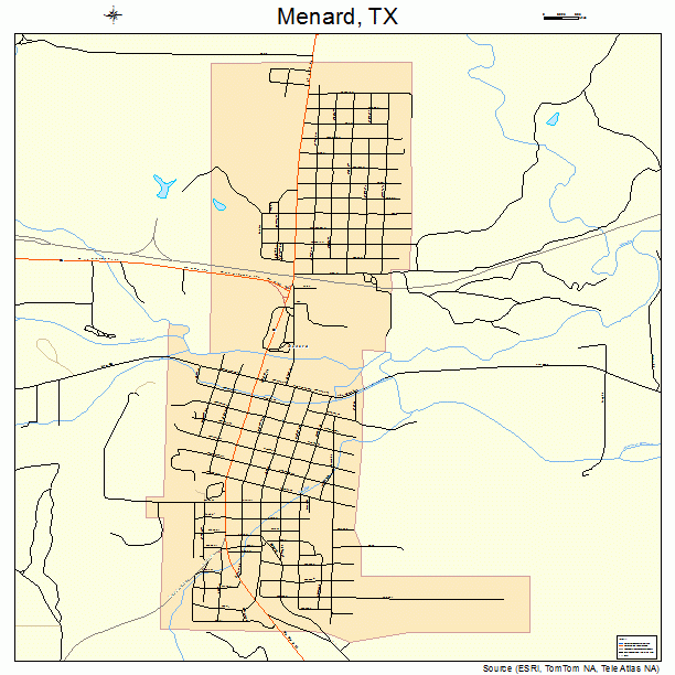 Menard, TX street map