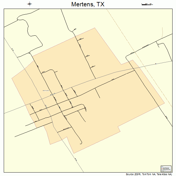 Mertens, TX street map