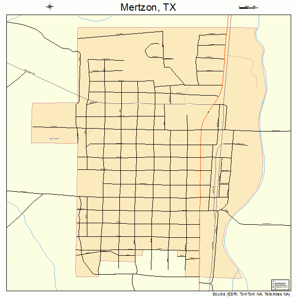 Mertzon, TX street map