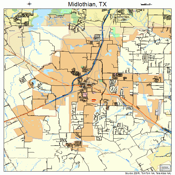 Midlothian, TX street map