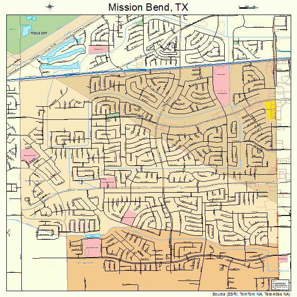 Mission Bend, TX street map