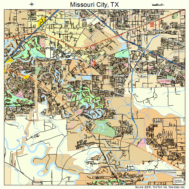 Missouri City, TX street map