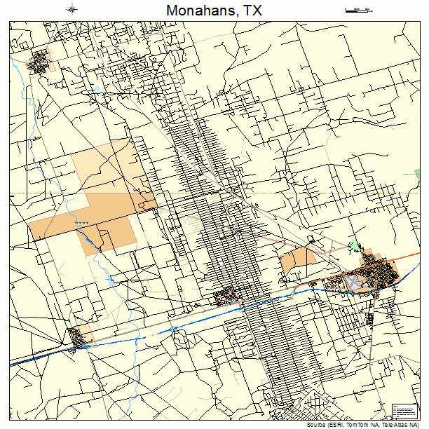 Monahans, TX street map